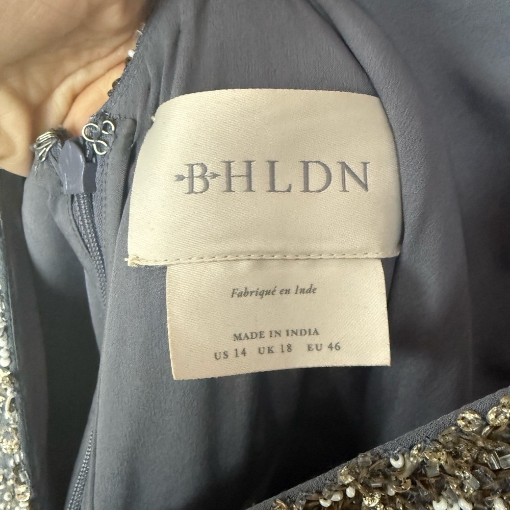 BHLDN Gray Beaded Dress